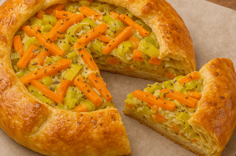 Feuilleté Rustique aux Carottes & Poireaux