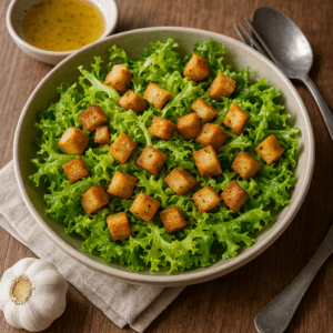 Salade Frisée aux Croûtons & Ail – Saveur Authentique