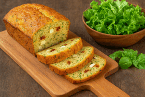 Cake Salé aux Courgettes, Feta & Tomates Séchées