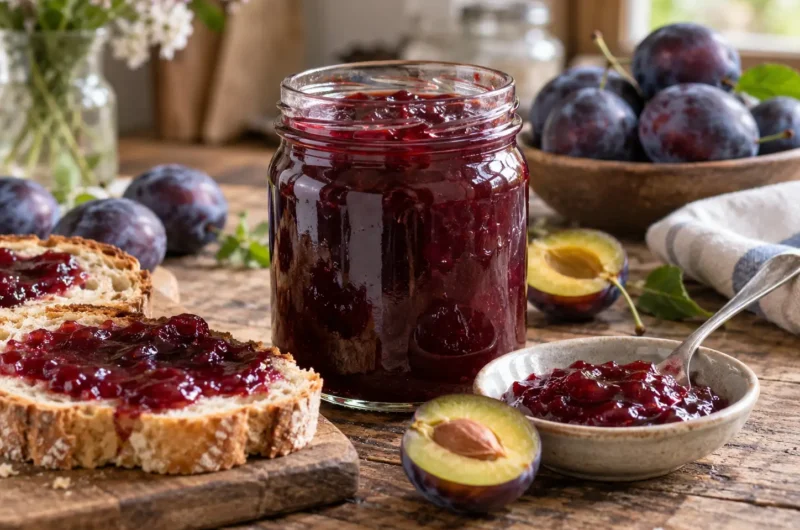Confiture de quetsches maison au sucre de canne