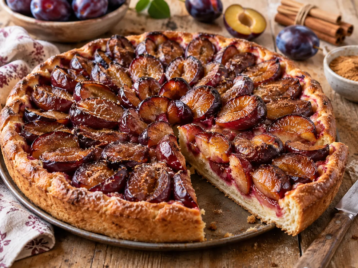 Tarte aux quetsches alsacienne traditionnelle